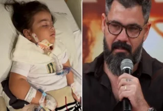 Após internação, Juliano Cazarré revela estado de saúde da filha e faz pedido emocionante
