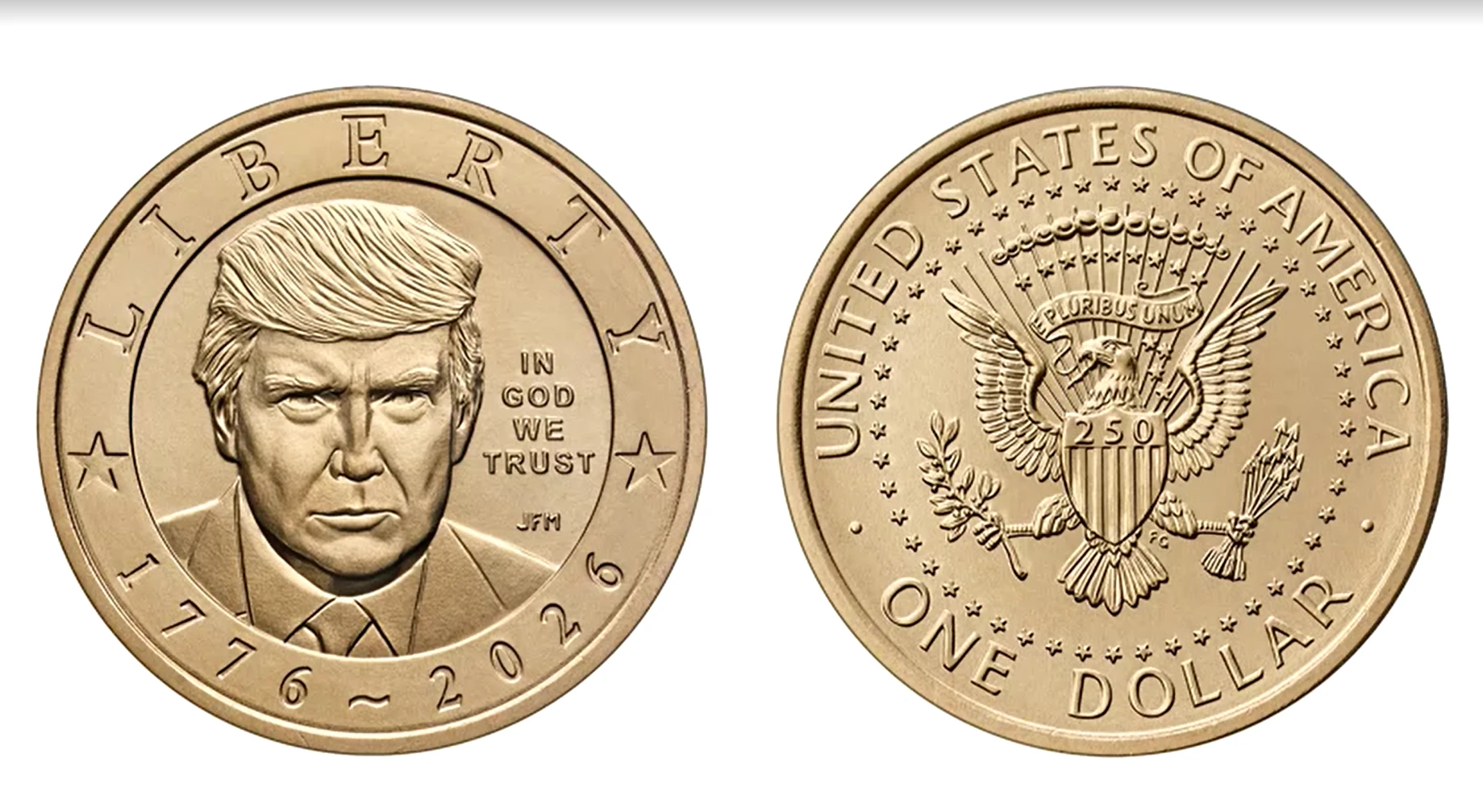 Estoque de moedas com rosto de Trump acaba poucas horas após lançamento