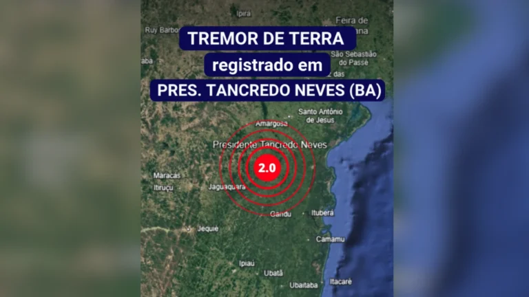 Tremor de terra atinge cidade na Bahia; moradores relatam ter sentido sismo