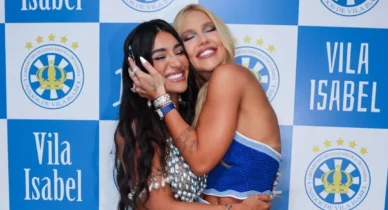 Virginia vai à coroação da amiga Duda Freire na Unidos da Vila Isabel