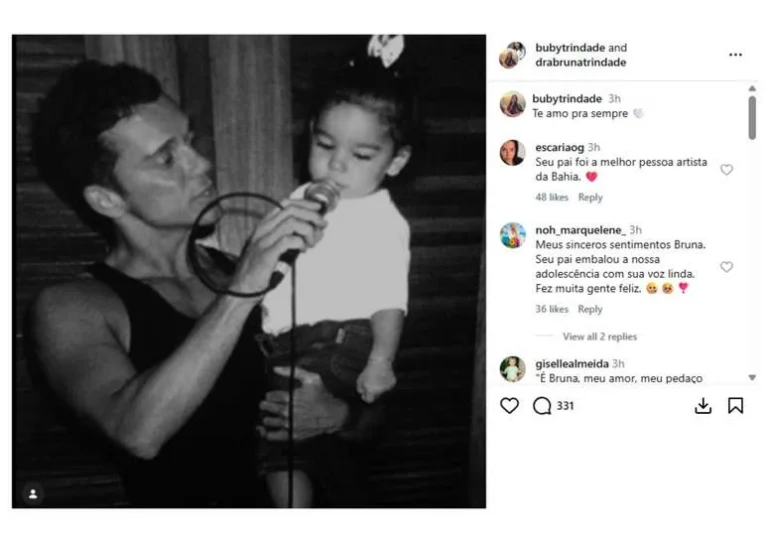 Filha de Netinho se despede do pai com foto emocionante: ‘Te amo para sempre’