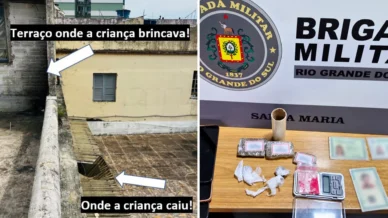 Menino de 10 anos cai de prédio e responsáveis são presos por tráfico no RS